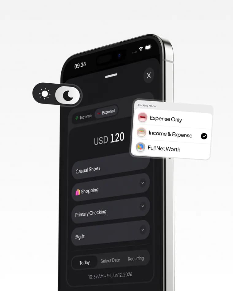 Monveo transaction tracking modes displayed beside a phone